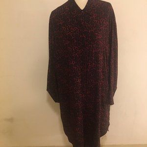 Marina Sport Long Sleeve Red Cheetah Print Dress